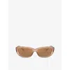 Michael Kors Womens Mk2210u Asheville Rectangle-frame Injected Sunglasses In Tan