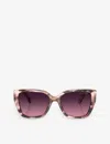 Michael Kors Womens Pink Mk2199 Acadia Rectangle-frame Tortoiseshell Acetate Sunglasses In Pink