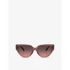 Michael Kors Womens Mk2241u Boca Raton Cat-eye-frame Acetate Sunglasses Pink In Pink