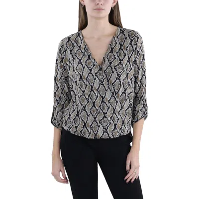 Michael Kors Womens Polyester Animal Print Wrap Top In Multi