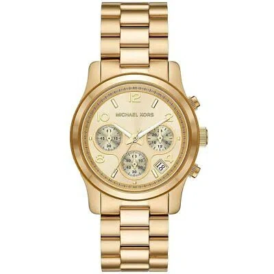 Pre-owned Michael Kors Womens Runway Gold Dial Watch - Mk7323