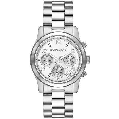 Pre-owned Michael Kors Womens Runway Silver Dial Watch - Mk7325