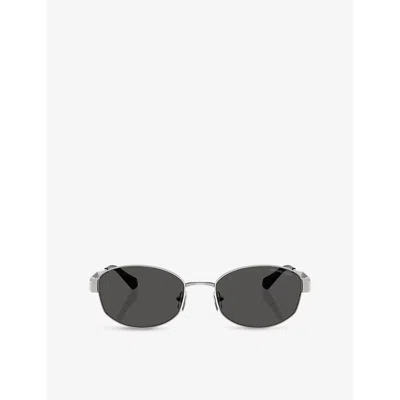 Michael Kors Womens  Mk1161 Monte Carlo Oval-frame Metal Sunglasses In Silver