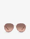 Michael Kors Womens Tan Mk1128j Empire Round-frame Tortoiseshell Acetate Sunglasses In Tan