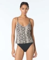 Michael Kors Womens V Neck Tankini Top Bottoms In Black