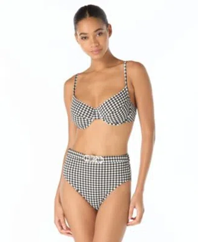 Michael Kors Womens V Neck Underwire Bikini Top High Waist Hipster Swim Bottoms In Multi