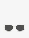 Michael Kors Corfu Rectangle-frame Sunglasses In White