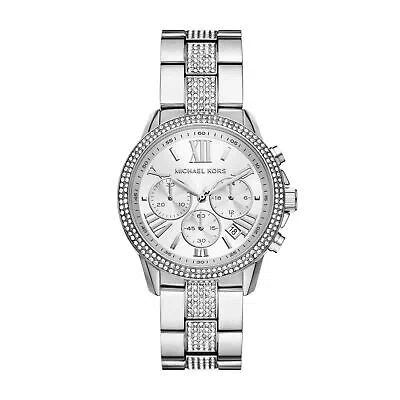 Pre-owned Michael Kors Womens Wristwatch  Brynn Mk7506 Chrono Stainless Steel