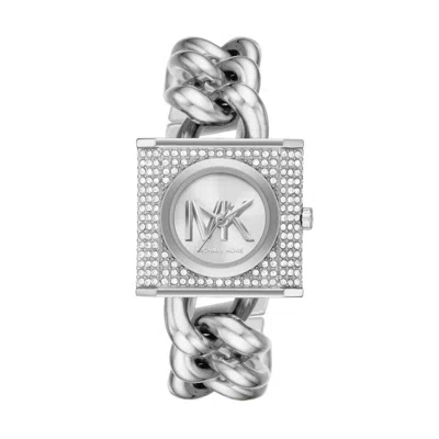 Pre-owned Michael Kors Womens Wristwatch  Chain Lock Mk4718 Stainless Steel Swarovski