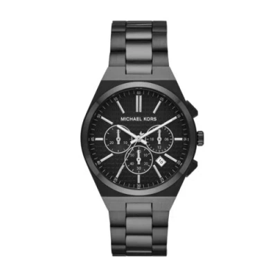 Pre-owned Michael Kors Womens Wristwatch  Lennox Mk9146 Chrono Stainless Steel Black