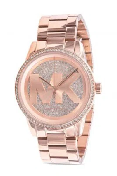 Pre-owned Michael Kors Womens Wristwatch  Ritz Mk6863 Stainless Steel Gold Rose Swarovski