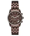 Michael Kors Mini Bryant Pavé Brown-tone Watch In Brown