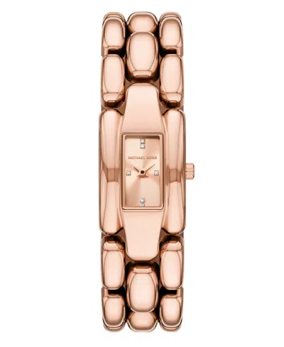 Michael Kors Women'sâ Hally Two-hand Rose Gold-tone Stainless Steel Watch, 21mm