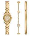 Michael Kors Petite Lexington Pavé Gold-tone Watch And Jewelry Gift Set In Gold