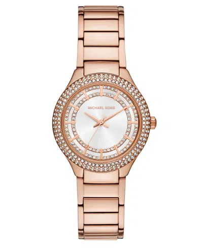 Michael Kors Women'sâ Sylvia Three-hand Rose Gold-tone Stainless Steel Watch, 33mm