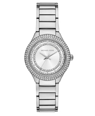 Michael Kors Women'sâ Sylvia Three-hand Silver-tone Stainless Steel Watch, 33mm