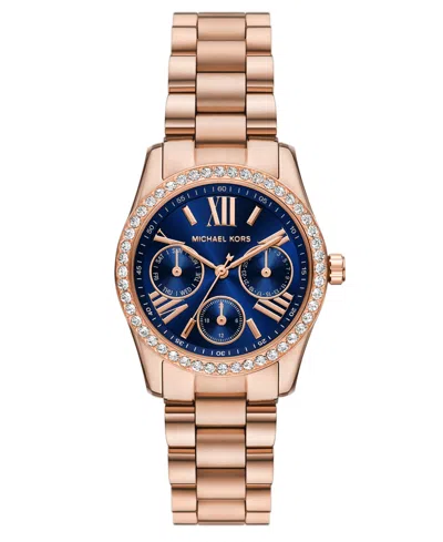 Michael Kors Women's Lexington Lux Multifunction Rose Gold-tone Stainless Steel Watch, 34mm