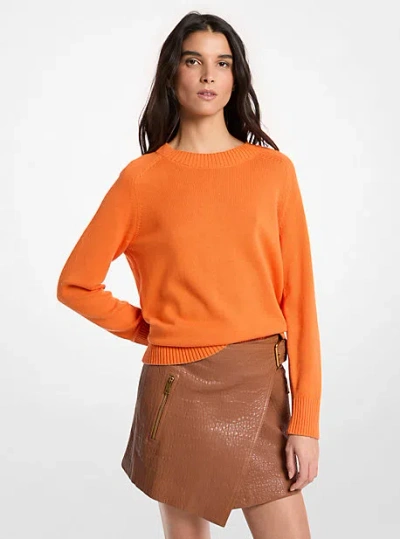 Michael Kors Wool And Cotton Sweater In Orange