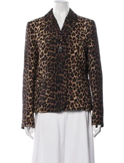 Pre-owned Michael Kors Wool Animal Print Blazer In Multicolor