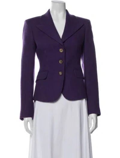 Pre-owned Michael Kors Wool Blazer In Purple