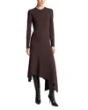 Michael Kors Collection Wool Handkerchief Dress In Chocolate