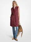 Michael Kors Wool Blend Belted Wrap Vest In Burgundy