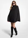 Michael Kors Wool Blend Cape In Black