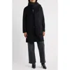Michael Kors Wool Blend Coat With Removable Scarf In Black