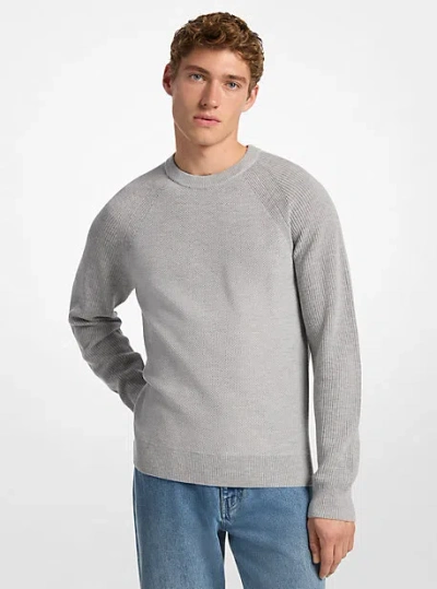 Michael Kors Wool Blend Crewneck Sweater In Brown