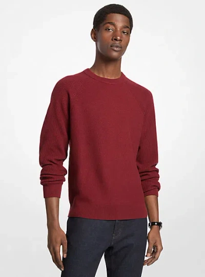 Michael Kors Wool Blend Crewneck Sweater In Red