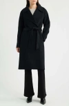 Michael Kors Wool Blend Double Face Coat In Black