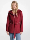 Michael Kors Wool Blend Hooded Coat In Red