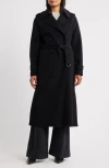 Michael Kors Wool Blend Maxi Coat In Black