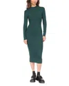 Michael Kors Wool Blend Mock Neck Midi Dress In Dark Emerald