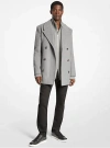 Michael Kors Wool Blend Peacoat In Gray