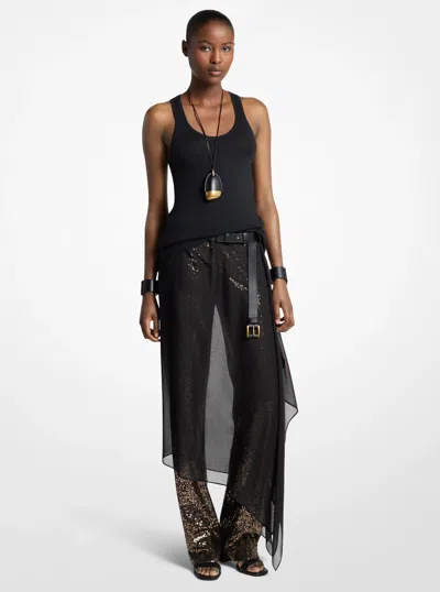 Michael Kors Wool Blend Tank Top In Black
