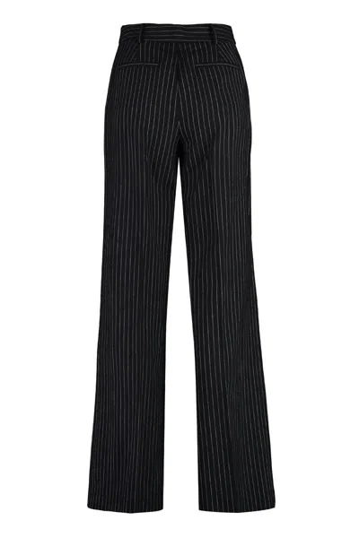 Michael Kors Wool Blend Trousers In Black