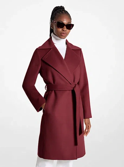 Wrap Coat Michael Kors Red Wool Coat Michael Kors Women's Belted