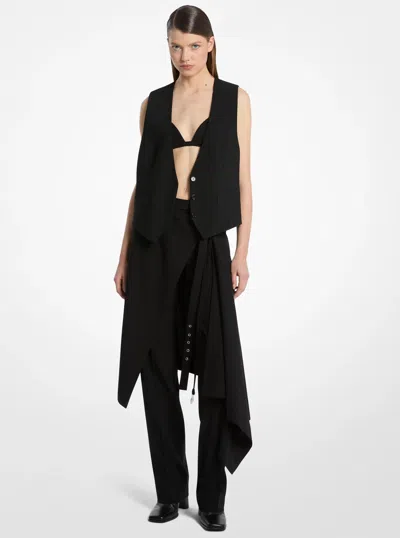 Michael Kors Wool Broadcloth Cropped Vest In Black