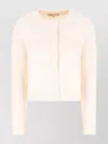 Michael Kors Wool Cardigan With Crew Neck And Patch Pockets