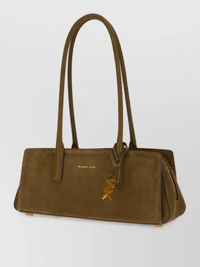 Michael Kors Wool Clutch Bag In Brown