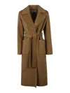 Michael Kors Wool Coat In Brown