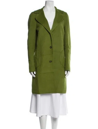 Pre-owned Michael Kors Wool Coat In Green