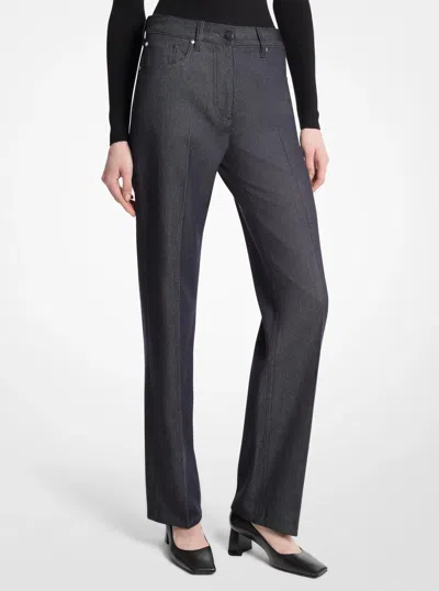 Michael Kors Wool Cotton Twill Stovepipe Trouser Jeans In Blue