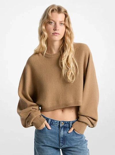 Michael Kors Wool Dolman-sleeve Sweater In Brown