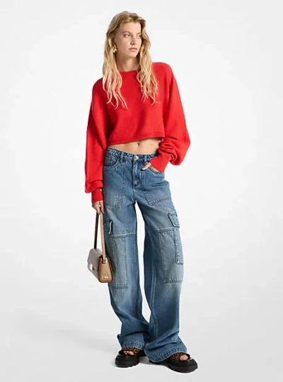 Michael Kors Wool Dolman-sleeve Sweater In Red