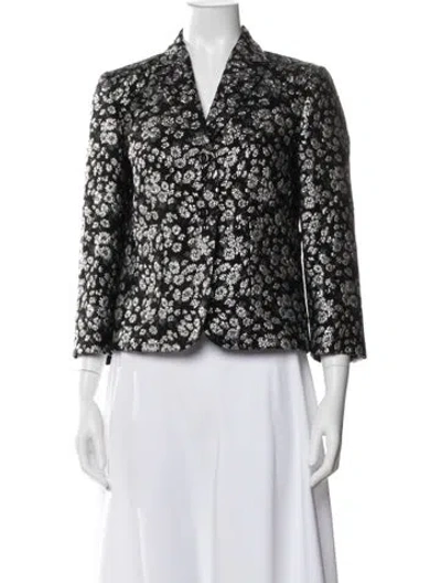 Pre-owned Michael Kors Wool Floral Print Blazer In Multi