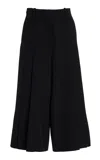Michael Kors Wool Gabardine Wide-leg Culotte Pants In Black