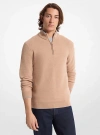 Michael Kors Wool Half-zip Sweater In Brown