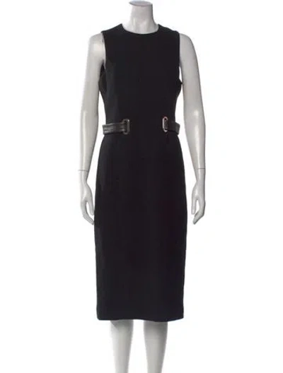 Pre-owned Michael Kors Wool Knee-length Dress In Black